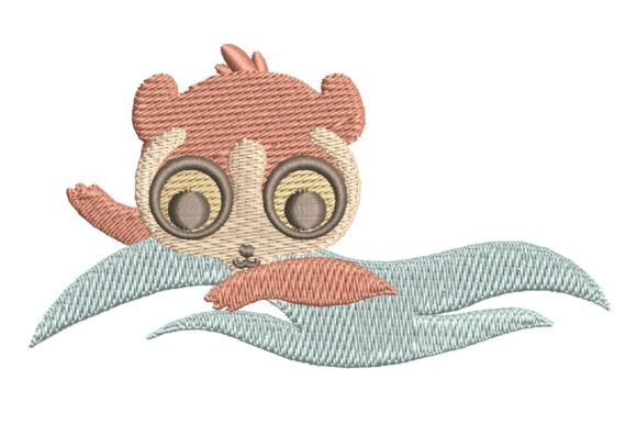 Cute Slow Loris Swimming Embroidery Design Review