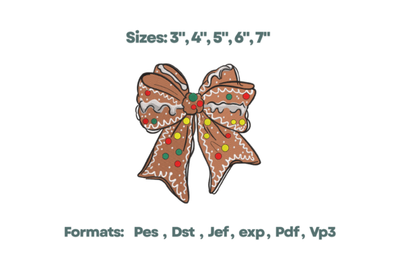 Gingerbread Bow Embroidery: A Sweet Holiday Seller