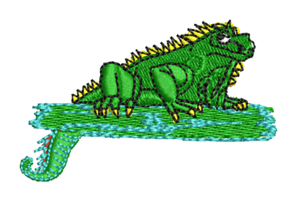 Green Iguana Perch Embroidery Design Review