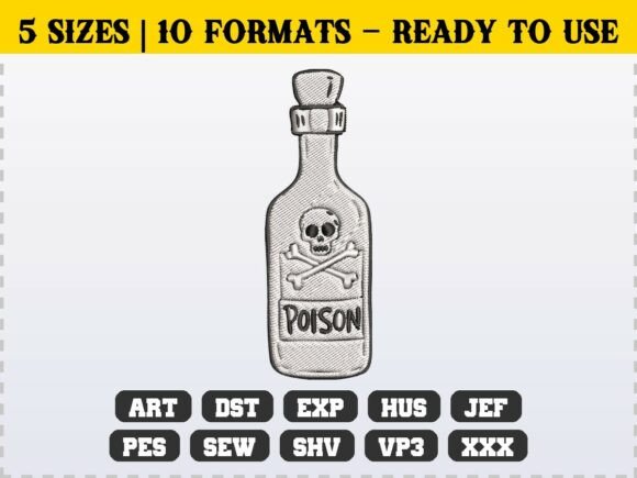 Halloween Skull Potion Bottle Embroidery Review
