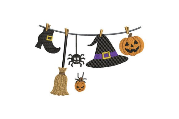 Halloween Witch Clothesline Embroidery Review
