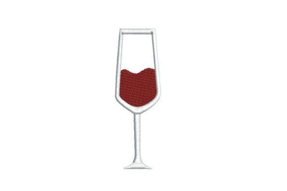 Modern Red Wine Glass Embroidery Design Review