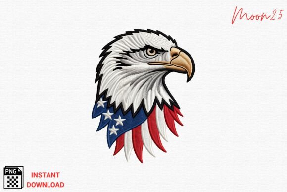 Patriotic Eagle Head Embroidery PNG Review for Sellers