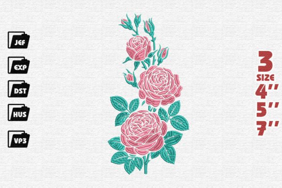 Pink Rose Spray Embroidery Review for Boutique Apparel