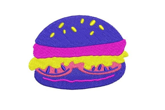 Retro 80s Pop Art Burger Embroidery Design Review