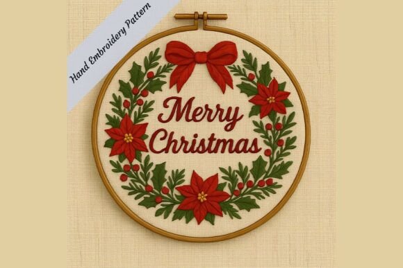 Review: Christmas Wreath Hand Embroidery Pattern for Holiday Sales