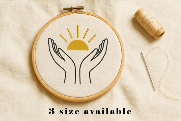 Review: Hands Holding Sun Embroidery Design for Craft Fairs