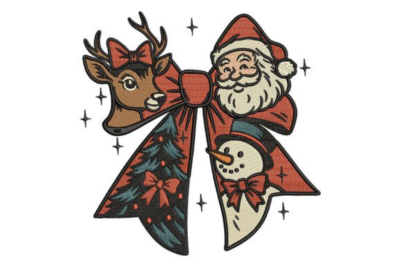 Review: Santa Reindeer Snowman Bow Embroidery Design