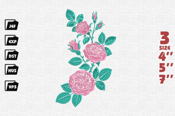 Romantic Rose Stems Embroidery: A Designer's Review
