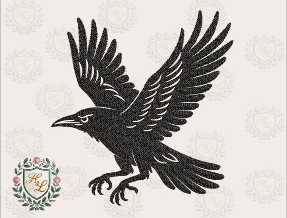 Witchy Flying Raven Embroidery Files Review